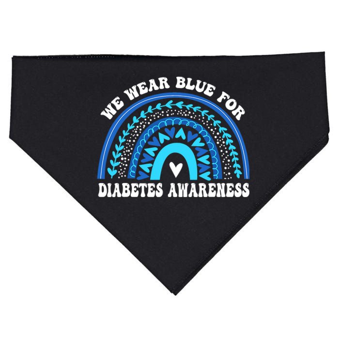 In November We Wear Blue Rainbow Diabetes Awareness Month USA-Made Doggie Bandana