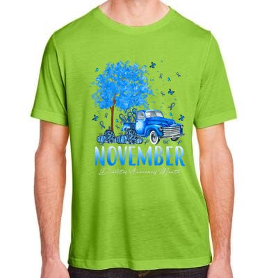 In November We Wear Blue Pumpkin Diabetes Awareness Month Adult ChromaSoft Performance T-Shirt