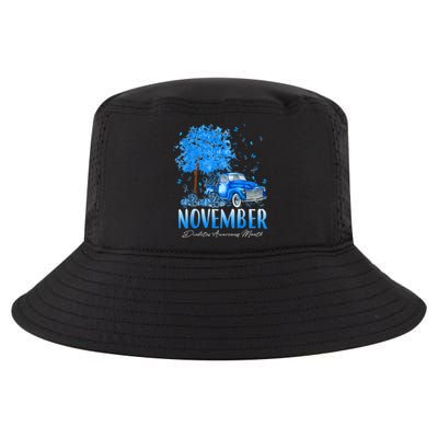 In November We Wear Blue Pumpkin Diabetes Awareness Month Cool Comfort Performance Bucket Hat