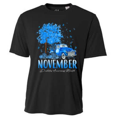 In November We Wear Blue Pumpkin Diabetes Awareness Month Cooling Performance Crew T-Shirt