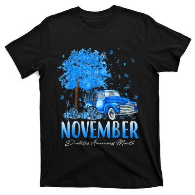 In November We Wear Blue Pumpkin Diabetes Awareness Month T-Shirt