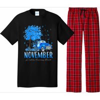 In November We Wear Blue Pumpkin Diabetes Awareness Month Pajama Set