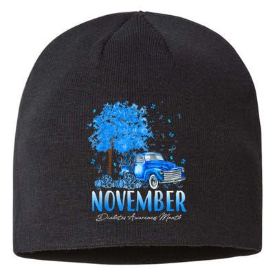 In November We Wear Blue Pumpkin Diabetes Awareness Month Sustainable Beanie