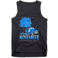 In November We Wear Blue Pumpkin Diabetes Awareness Month Tank Top