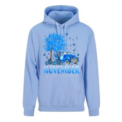 In November We Wear Blue Pumpkin Diabetes Awareness Month Unisex Surf Hoodie