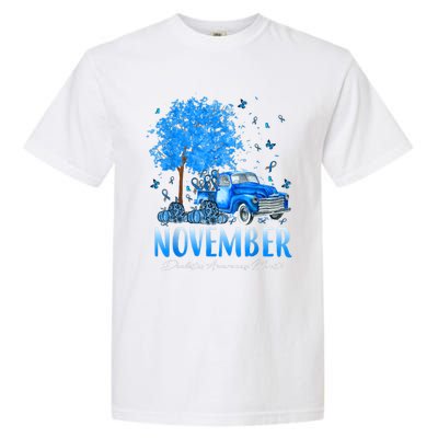 In November We Wear Blue Pumpkin Diabetes Awareness Month Garment-Dyed Heavyweight T-Shirt