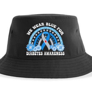 In November We Wear Blue Rainbow Diabetes Awareness Month Sustainable Bucket Hat