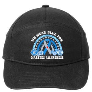 In November We Wear Blue Rainbow Diabetes Awareness Month 7-Panel Snapback Hat