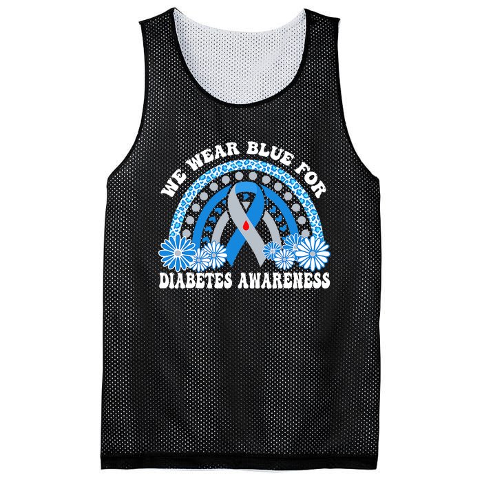 In November We Wear Blue Rainbow Diabetes Awareness Month Mesh Reversible Basketball Jersey Tank