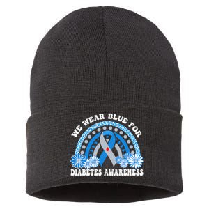 In November We Wear Blue Rainbow Diabetes Awareness Month Sustainable Knit Beanie