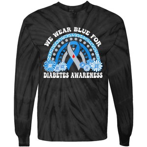 In November We Wear Blue Rainbow Diabetes Awareness Month Tie-Dye Long Sleeve Shirt