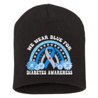 In November We Wear Blue Rainbow Diabetes Awareness Month Short Acrylic Beanie