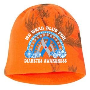 In November We Wear Blue Rainbow Diabetes Awareness Month Kati - Camo Knit Beanie