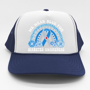 In November We Wear Blue Rainbow Diabetes Awareness Month Trucker Hat