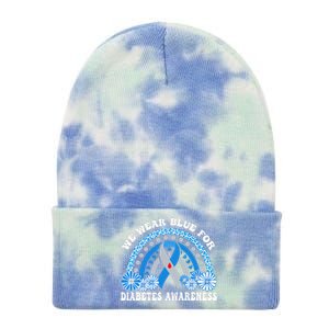 In November We Wear Blue Rainbow Diabetes Awareness Month Tie Dye 12in Knit Beanie