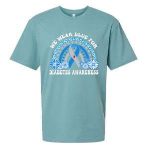 In November We Wear Blue Rainbow Diabetes Awareness Month Sueded Cloud Jersey T-Shirt