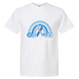 In November We Wear Blue Rainbow Diabetes Awareness Month Garment-Dyed Heavyweight T-Shirt