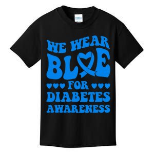 In November We Wear Blue Rainbow Diabetes Awareness Month Kids T-Shirt