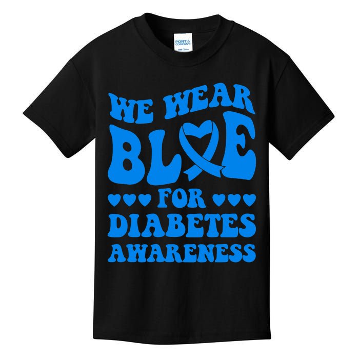 In November We Wear Blue Rainbow Diabetes Awareness Month Kids T-Shirt