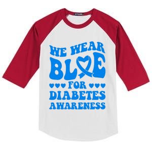 In November We Wear Blue Rainbow Diabetes Awareness Month Kids Colorblock Raglan Jersey