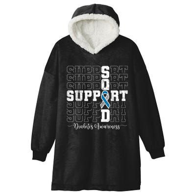 In November We Wear Blue Support Squad Diabetes Awareness Hooded Wearable Blanket