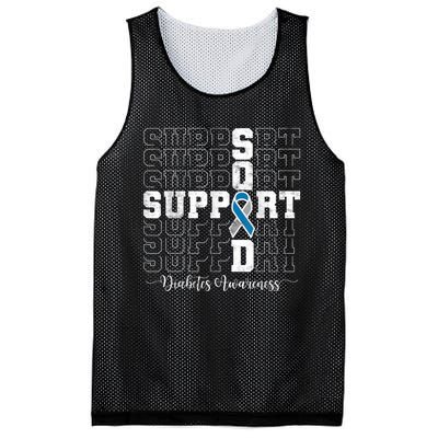 In November We Wear Blue Support Squad Diabetes Awareness Mesh Reversible Basketball Jersey Tank