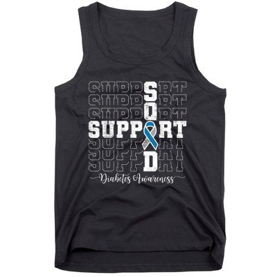 In November We Wear Blue Support Squad Diabetes Awareness Tank Top