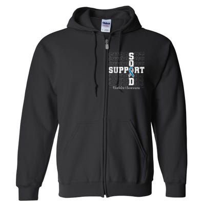 In November We Wear Blue Support Squad Diabetes Awareness Full Zip Hoodie