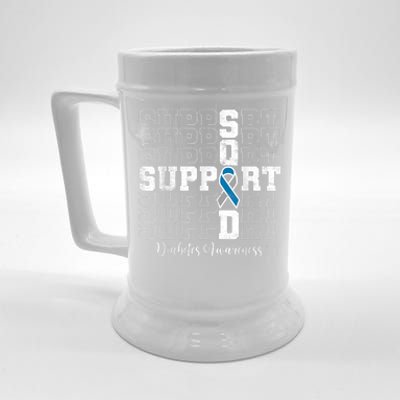 In November We Wear Blue Support Squad Diabetes Awareness Beer Stein