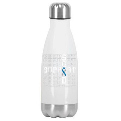 In November We Wear Blue Support Squad Diabetes Awareness Stainless Steel Insulated Water Bottle