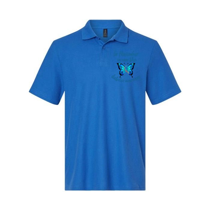 In November We Wear Blue Diabetes Awareness Gift Softstyle Adult Sport Polo