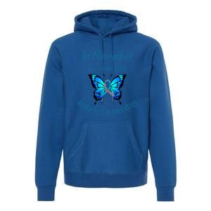 In November We Wear Blue Diabetes Awareness Gift Premium Hoodie