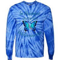 In November We Wear Blue Diabetes Awareness Gift Tie-Dye Long Sleeve Shirt