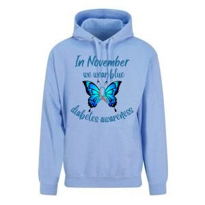 In November We Wear Blue Diabetes Awareness Gift Unisex Surf Hoodie