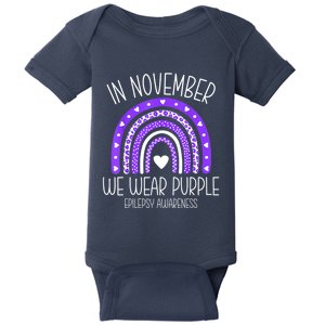 In November We Wear Purple Rainbow Epilepsy Awareness Month Baby Bodysuit