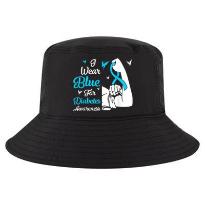 In November We Wear Blue Ribbon Diabetes Awareness Month Cool Comfort Performance Bucket Hat