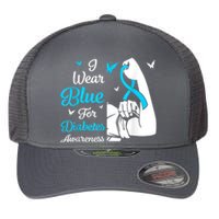 In November We Wear Blue Ribbon Diabetes Awareness Month Flexfit Unipanel Trucker Cap