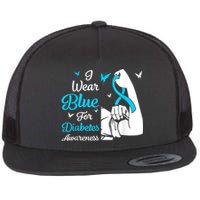 In November We Wear Blue Ribbon Diabetes Awareness Month Flat Bill Trucker Hat