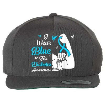 In November We Wear Blue Ribbon Diabetes Awareness Month Wool Snapback Cap