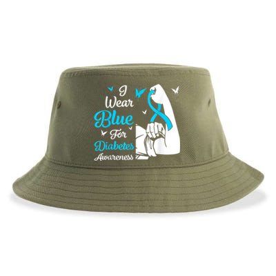 In November We Wear Blue Ribbon Diabetes Awareness Month Sustainable Bucket Hat