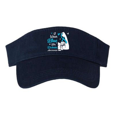 In November We Wear Blue Ribbon Diabetes Awareness Month Valucap Bio-Washed Visor