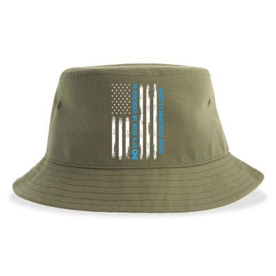 In November We Wear Blue T1D T2D Diabetes Usa Flag Sustainable Bucket Hat