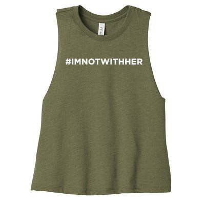 IM Not With Her Anti Kamala Harris 2024 Women's Racerback Cropped Tank