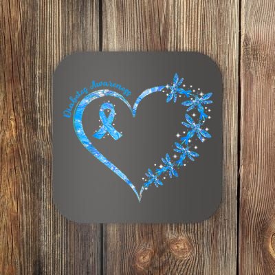 In November We Wear Blue Cure Diabetes Awareness Love Heart Coaster