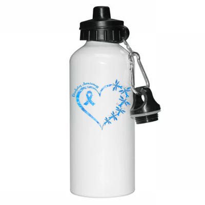 In November We Wear Blue Cure Diabetes Awareness Love Heart Aluminum Water Bottle