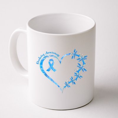 In November We Wear Blue Cure Diabetes Awareness Love Heart Coffee Mug