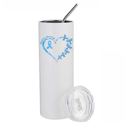 In November We Wear Blue Cure Diabetes Awareness Love Heart Stainless Steel Tumbler