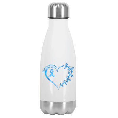 In November We Wear Blue Cure Diabetes Awareness Love Heart Stainless Steel Insulated Water Bottle