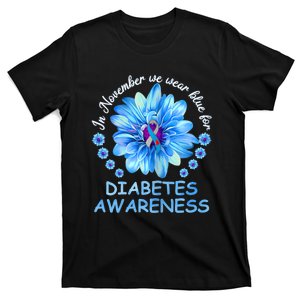 In November We Wear Blue Sunflower Diabetes Awareness Month T-Shirt