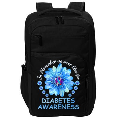 In November We Wear Blue Sunflower Diabetes Awareness Month Impact Tech Backpack